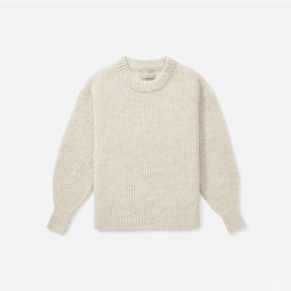 Everlane Oversized Alpaca Crew Rib Almond XXS